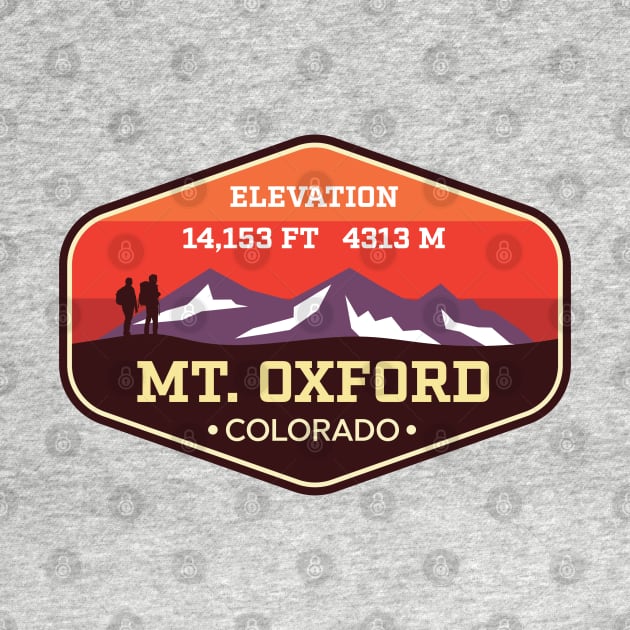 Mt Oxford Colorado 14ers Mountain Climbing Badge Mount by TGKelly